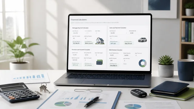 Financial calculators for estimating loans, payments, and interest costs