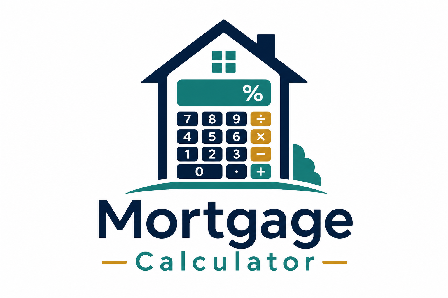 Mortgage Calculator Logo with home and percentage icon