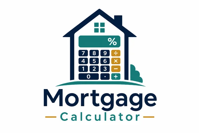 Mortgage Calculator Logo with home and percentage icon